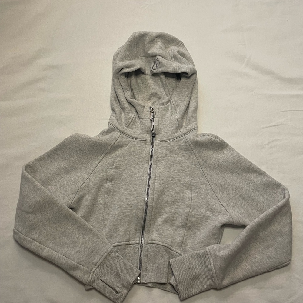 Gray Lululemon Cropped Scuba Hoodie